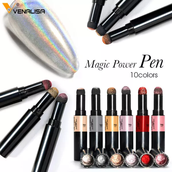 ערכת 10 עטי אבקת הקסם Venalisa Magic Powder Pen – אפקט כרום ללא לכלוך