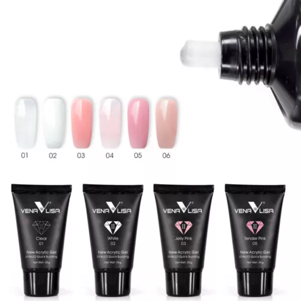 ערכת פוליג'ל מקצועית – 6 שפופרות ענק (45 גרם) לבנייה קלה