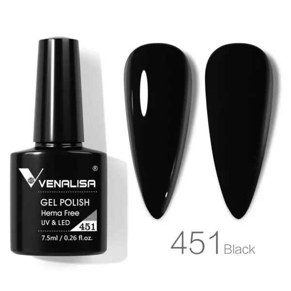 לק ג'ל VENALISA ונליסה 7.5 מ"ל מס' 451 - Black