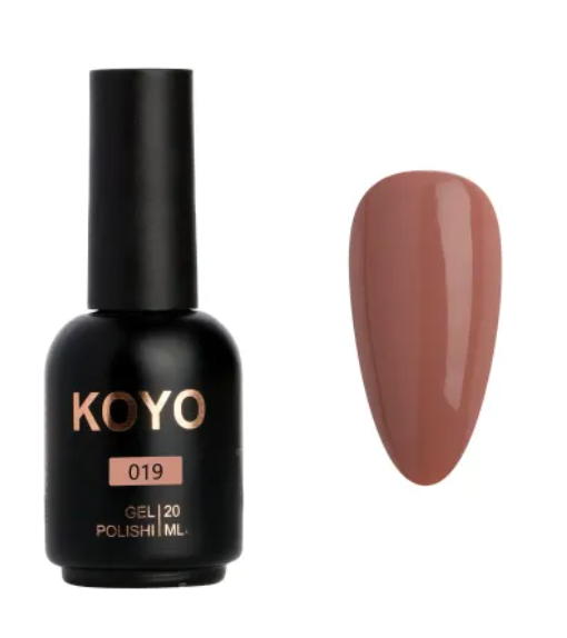 לק ג'ל קויו KOYO גוון 019 טרקוטה חמימה אטום - בקבוק ענק 20 מ"ל (HEMA & TPO Free)