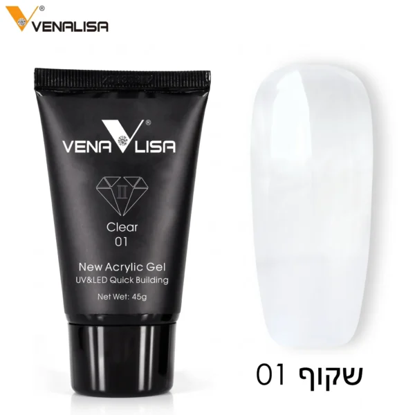 פוליג’ל שקוף קריסטל (Clear) VENALISA ונליסה גוון 01 – שפופרת 45 גרם