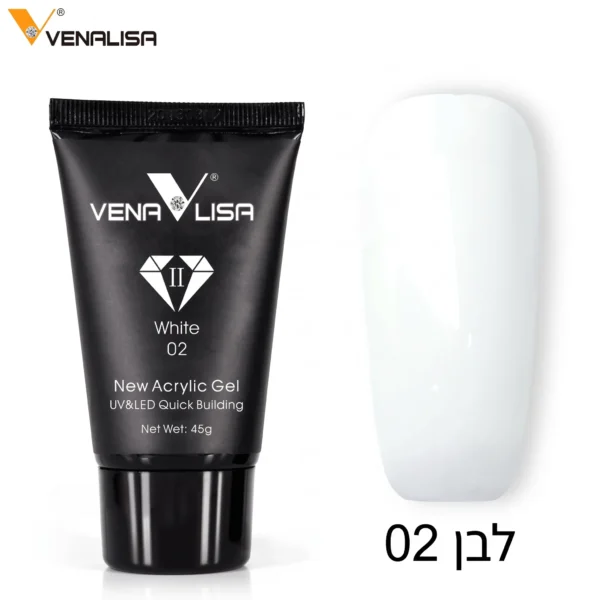 פוליג’ל לבן צחור (White) VENALISA ונליסה גוון 02 – שפופרת 45 גרם