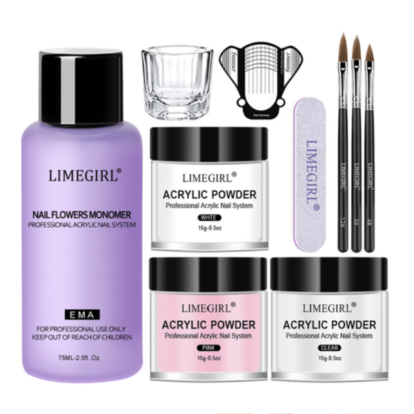 ערכה לבניית ציפורניים באקריל לשימוש ביתי ומקצועי