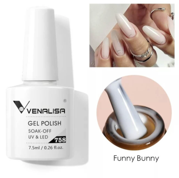 לק ג'ל VENALISA ונליסה 7.5 מ"ל מס' 758 פאני באני Funny bunny