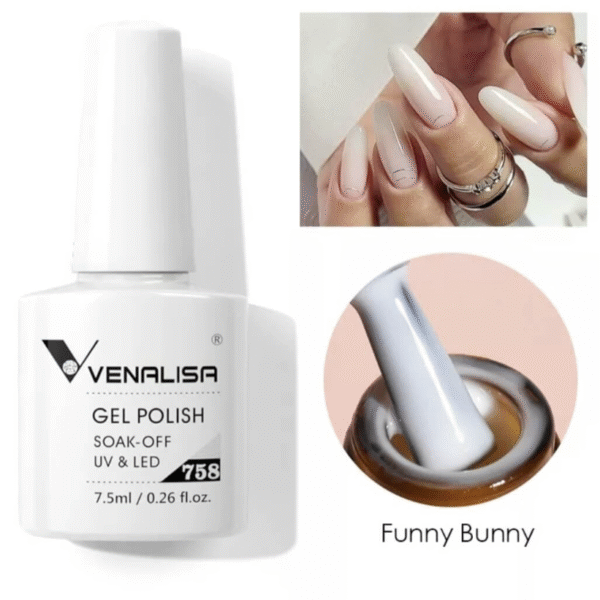 לק ג'ל VENALISA ונליסה 7.5 מ"ל מס' 758 פאני באני Funny bunny