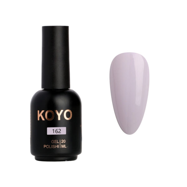 לק ג'ל קויו KOYO גוון 162 סגול לילך פסטלי אטום (Light Lilac) - גוון אביבי עדין בקבוק ענק 20 מ"ל (HEMA & TPO Free)