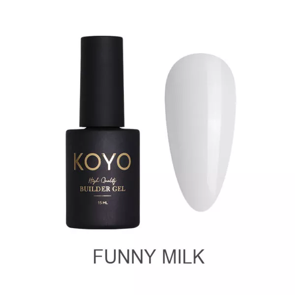 ג’ל בנייה KOYO Funny Milk – לבן חלבי לבייבי בומר ומראה נקי (15ml)