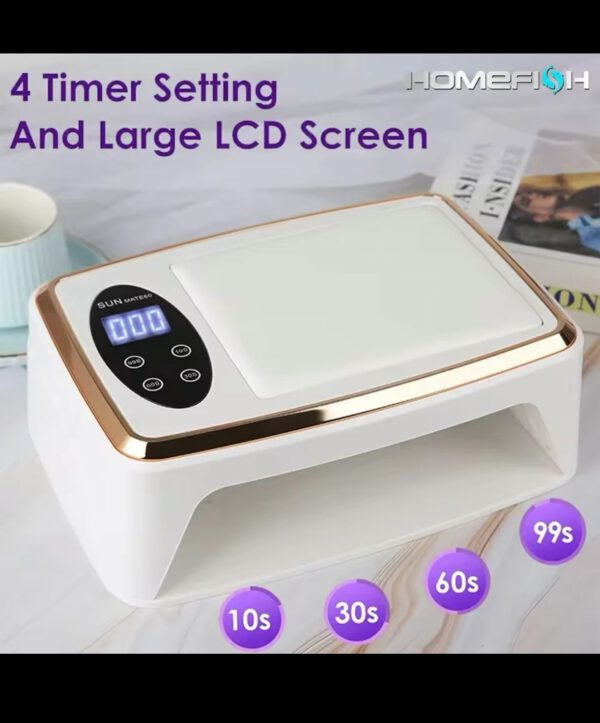 ⁦מנורת UV/LED לייבוש ציפורניים HomFi יוקרתית משולבת עם כרית 90 לדים⁩ – תמונה ⁦2⁩