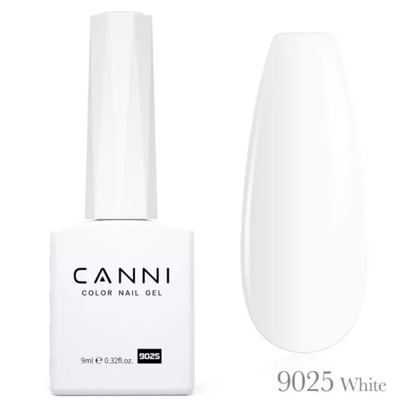CANNI לק ג’ל 9 מ”ל HEMA FREE – גוון 9025 (לבן קלאסי / Classic White)