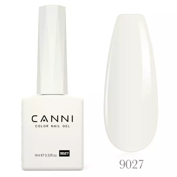 CANNI לק ג’ל 9 מ”ל HEMA FREE – גוון 9027 (לבן קרמי / Creamy White)