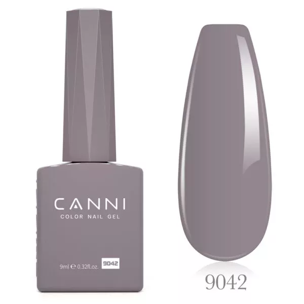 CANNI לק ג’ל 9 מ”ל HEMA FREE – גוון 9042 (אפור סגלגל מעושן / Smoky Mauve Grey)
