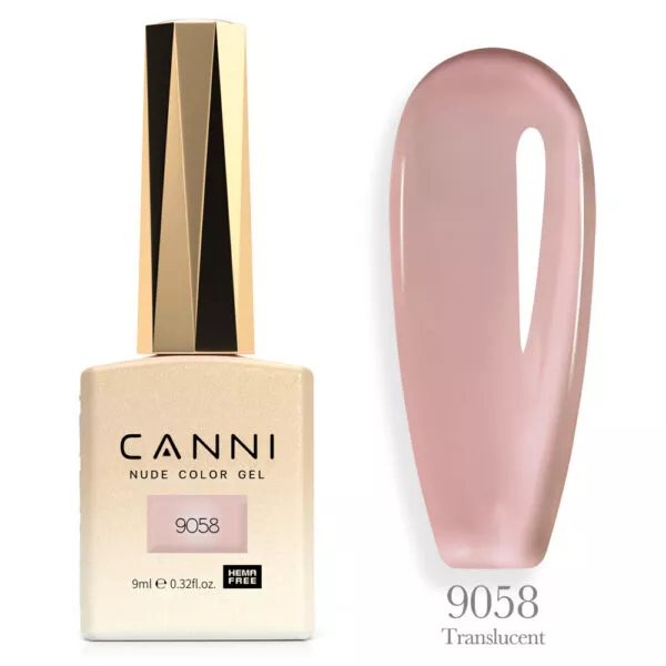 CANNI לק ג’ל 9 מ”ל HEMA FREE – גוון 9058 (ורוד מאובק סגלגל / Translucent Dusty Mauve)