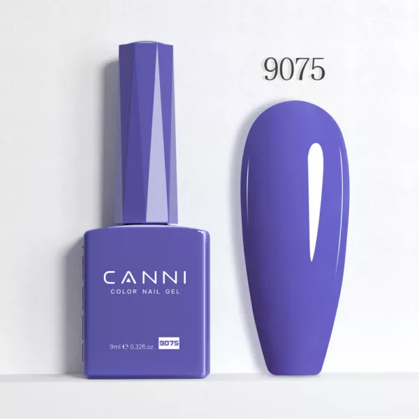 CANNI לק ג’ל 9 מ”ל HEMA FREE – גוון 9075 (סגול ויולט / Violet Purple)