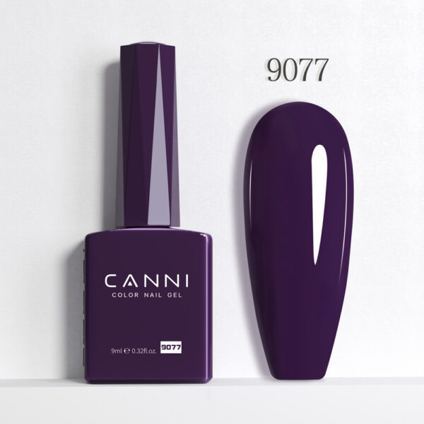 CANNI לק ג’ל 9 מ”ל HEMA FREE – גוון 9077 (סגול שזיף עמוק / Deep Plum)