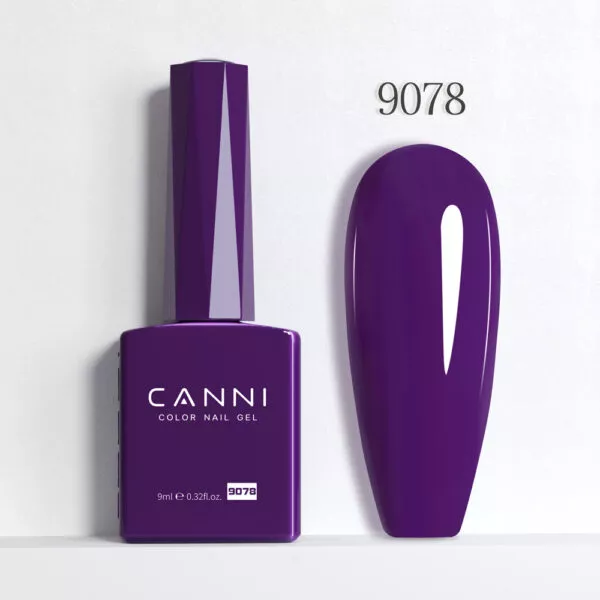 CANNI לק ג’ל 9 מ”ל HEMA FREE – גוון 9078 (סגול מלכותי / Royal Purple)