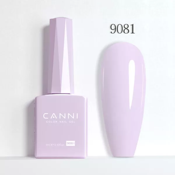 CANNI לק ג’ל 9 מ”ל HEMA FREE – גוון 9081 (לילך חלבי / Milky Lilac)