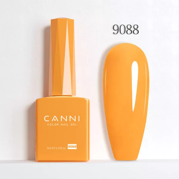 CANNI לק ג’ל 9 מ”ל HEMA FREE – גוון 9088 (כתום מנגו / Mango Orange)