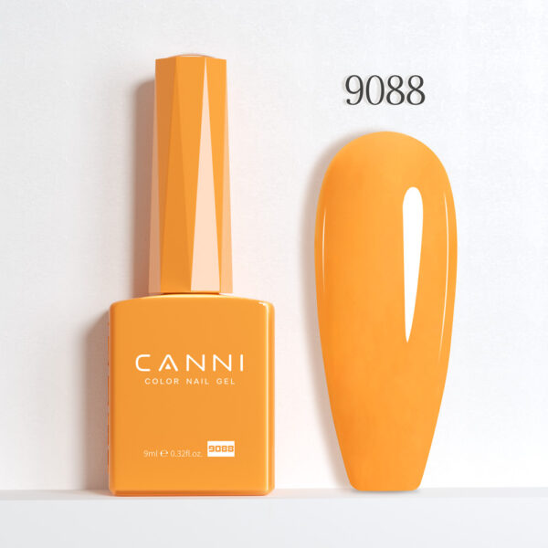 CANNI לק ג’ל 9 מ”ל HEMA FREE – גוון 9088 (כתום מנגו / Mango Orange)