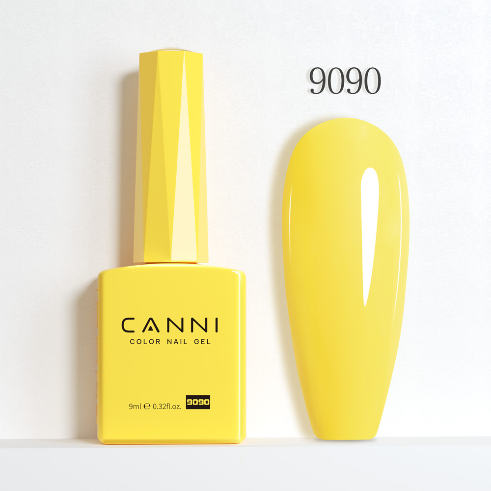CANNI לק ג’ל 9 מ”ל HEMA FREE – גוון 9090 (צהוב לימון בוהק / Bright Lemon Yellow)