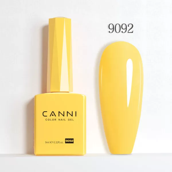 CANNI לק ג’ל 9 מ”ל HEMA FREE – גוון 9092 (צהוב חמנייה / Sunflower Yellow)