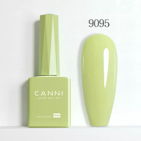 CANNI לק ג’ל 9 מ”ל HEMA FREE – גוון 9095 (ליים פסטלי / Pastel Lime)