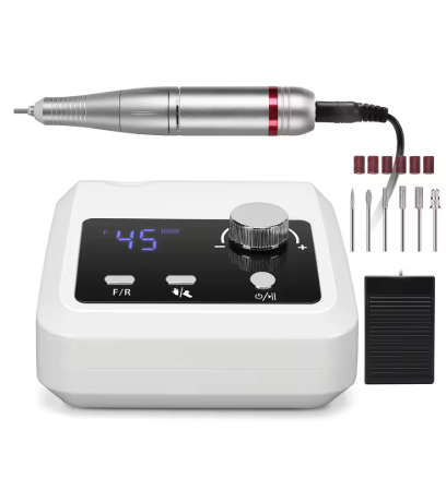 מכונת שיוף מקצועית 45,000 סל"ד – לשיוף, ליטוש והסרת ג׳ל מניקור ופדיקור ביתי ונייד