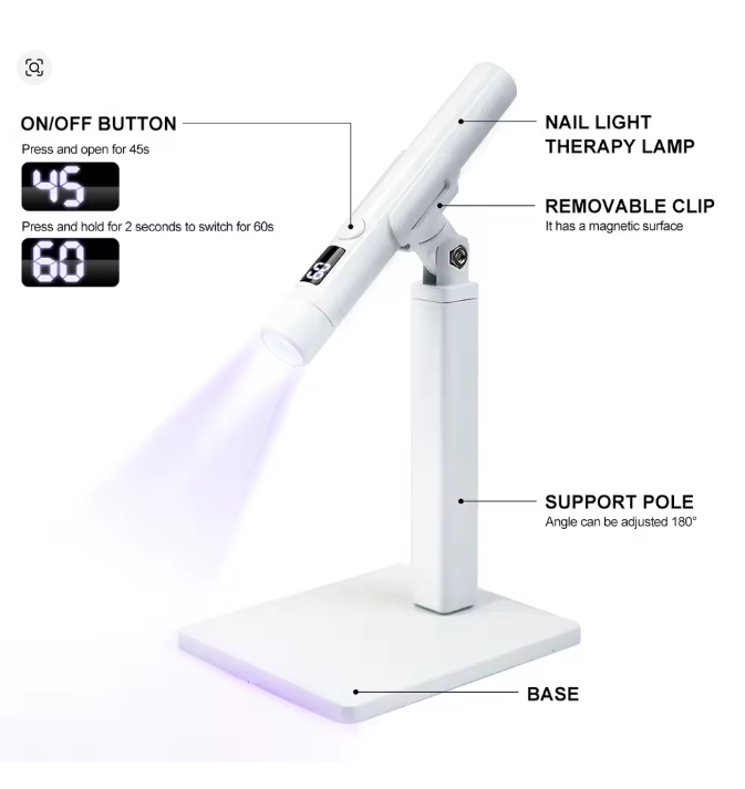 מנורת ייבוש אצבע תאורת UV LED נטענת – תמונה 2