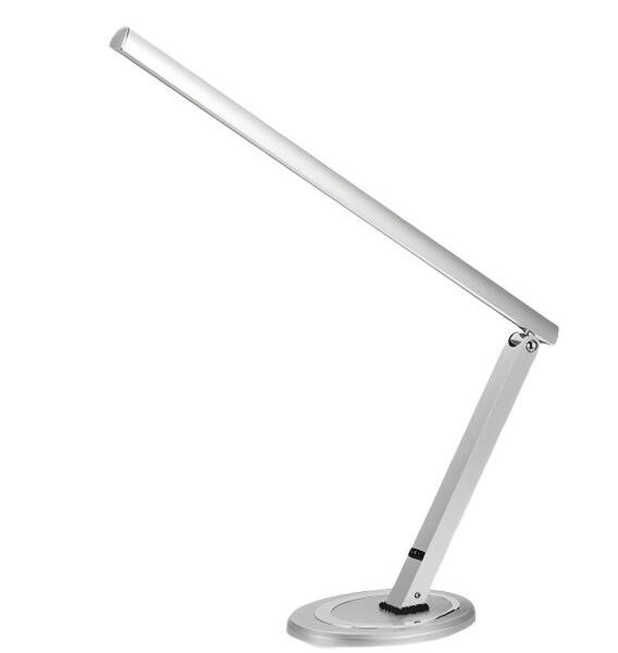 מנורת LED שולחנית מקצועית דגם 1180 (כסף) – תאורה רחבה 180° בגוון לבן-קר