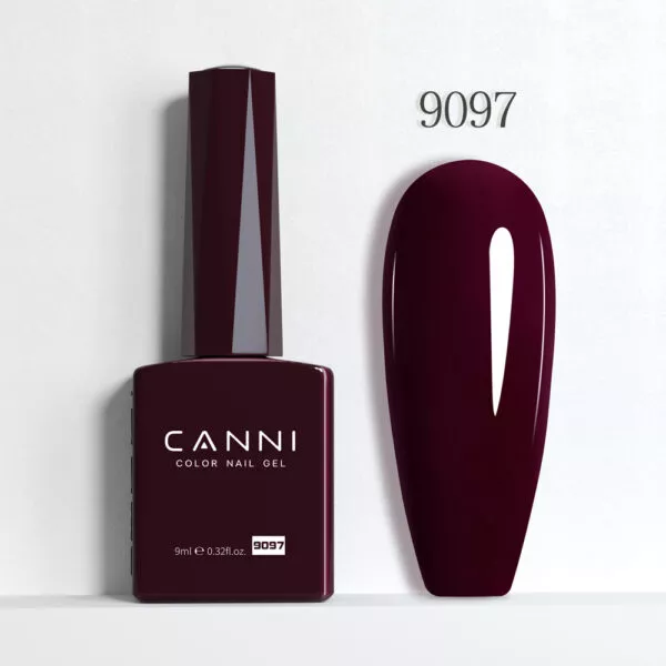 CANNI לק ג’ל 9 מ”ל HEMA FREE – גוון 9097 (סגול חציל עמוק / Deep Eggplant Purple)