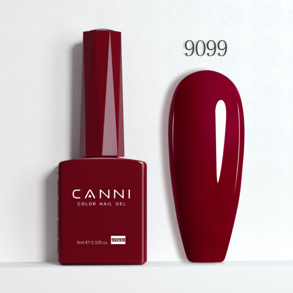 CANNI לק ג’ל 9 מ”ל HEMA FREE – גוון 9099 (בורדו יין קלאסי / Classic Burgundy Red)