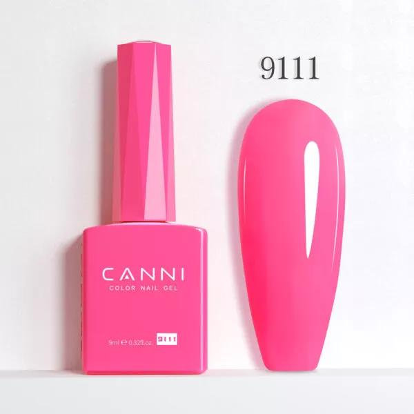 CANNI לק ג’ל 9 מ”ל HEMA FREE – גוון 9111 (ורוד בזוקה מתוק / Sweet Bazooka Pink)