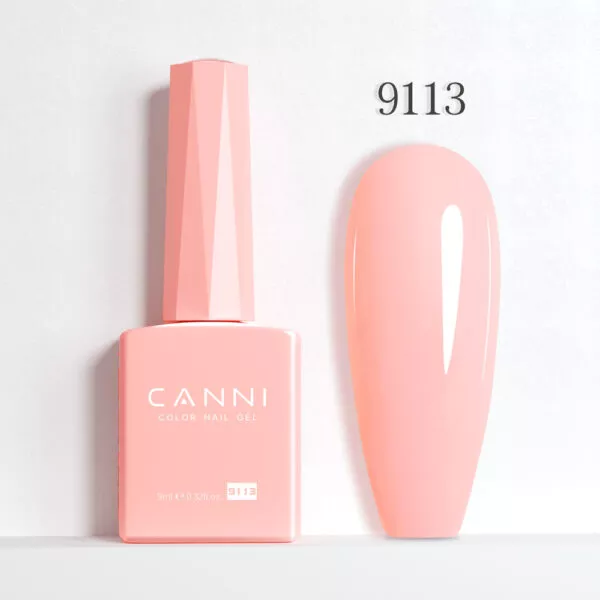 CANNI לק ג’ל 9 מ”ל HEMA FREE – גוון 9113 (ורוד אפרסק פסטלי / Pastel Peach Pink)