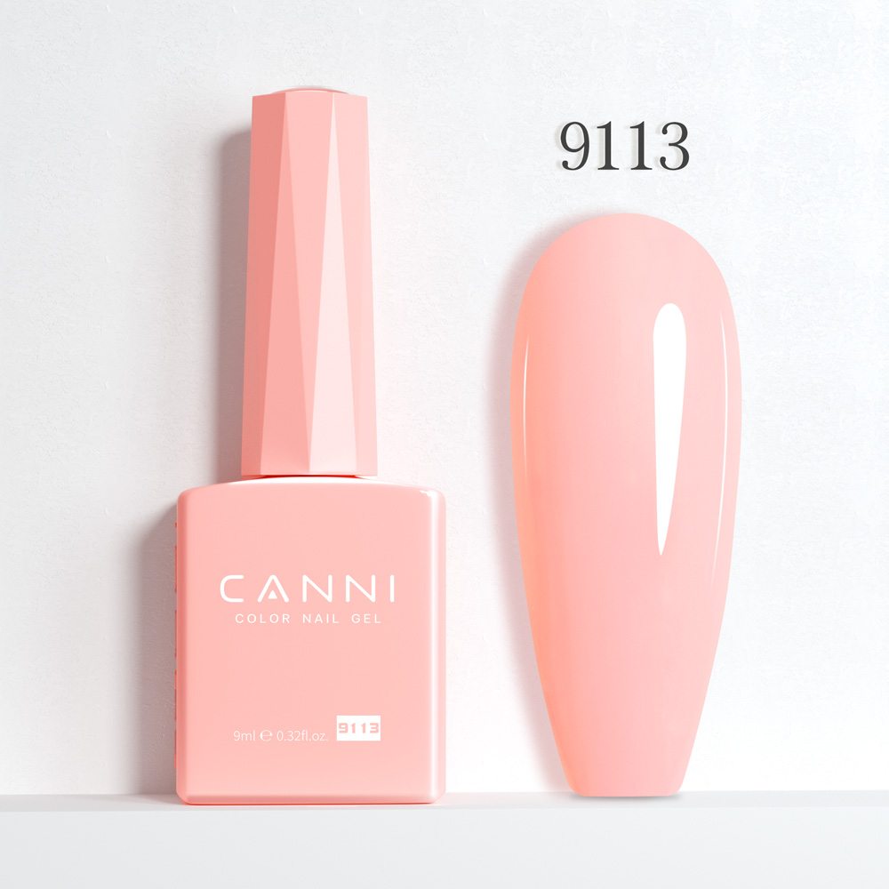 CANNI לק ג’ל 9 מ”ל HEMA FREE – גוון 9113 (ורוד אפרסק פסטלי / Pastel Peach Pink)