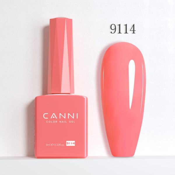 CANNI לק ג’ל 9 מ”ל HEMA FREE – גוון 9114 (ורוד אפרסק עמוק / Deep Peach Pink)
