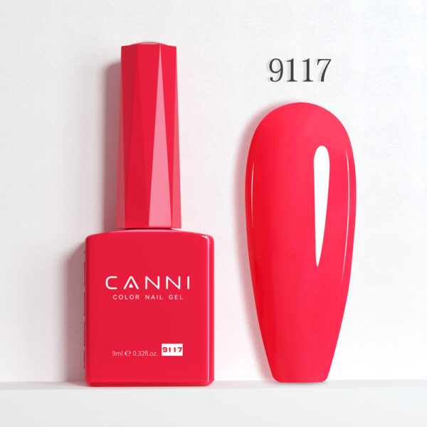 CANNI לק ג’ל 9 מ”ל HEMA FREE – גוון 9117 (ורוד קורל עמוק / Deep Coral Pink)
