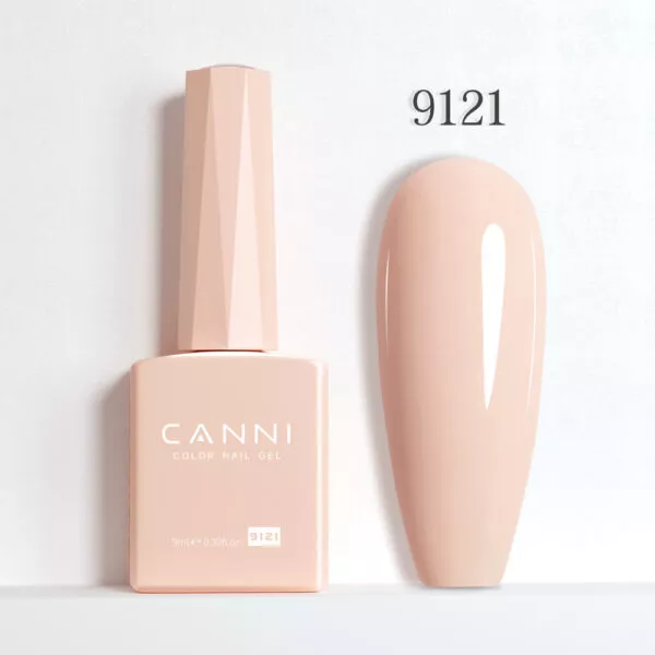 CANNI לק ג’ל 9 מ”ל HEMA FREE – גוון 9121 (ניוד שמנת עדין / Nude Cream)