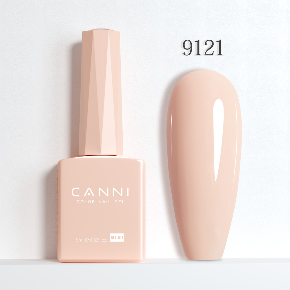 CANNI לק ג’ל 9 מ”ל HEMA FREE – גוון 9121 (ניוד שמנת עדין / Nude Cream)