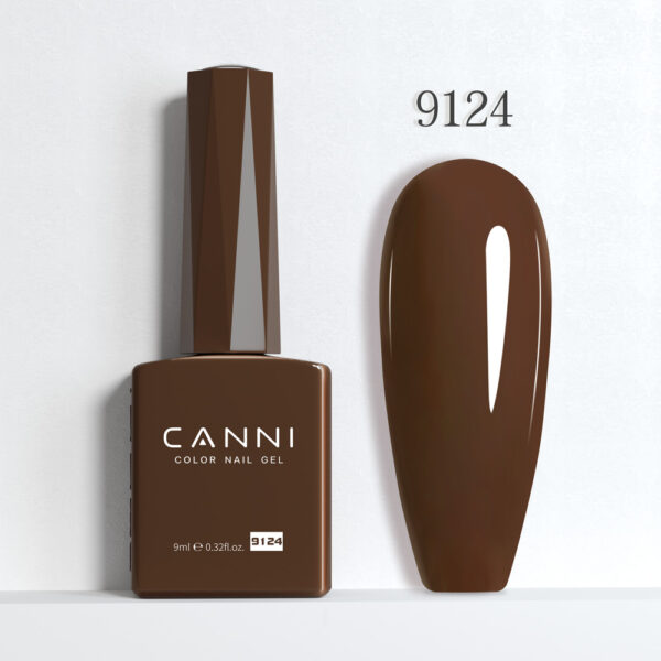 CANNI לק ג’ל 9 מ”ל HEMA FREE – גוון 9124 (חום שוקולד מריר / Dark Chocolate Brown)