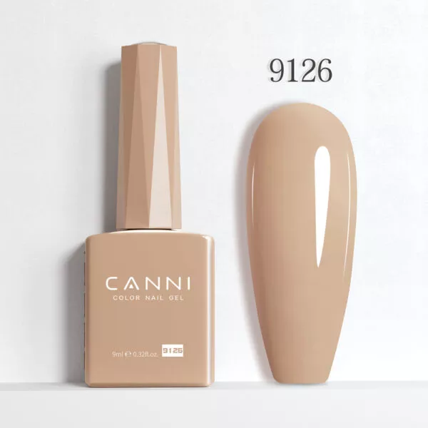 CANNI לק ג’ל 9 מ”ל HEMA FREE – גוון 9126 (ניוד חול מדברי / Desert Sand Nude)