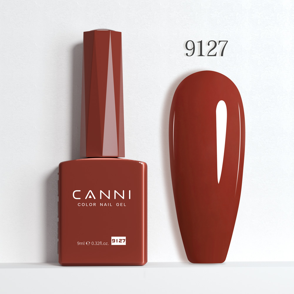 CANNI לק ג’ל 9 מ”ל HEMA FREE – גוון 9127 (חום טרה-קוטה עמוק / Deep Terracotta Brown)