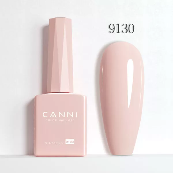 CANNI לק ג’ל 9 מ”ל HEMA FREE – גוון 9130 (ניוד ורוד פנינה / Pearly Pink Nude)
