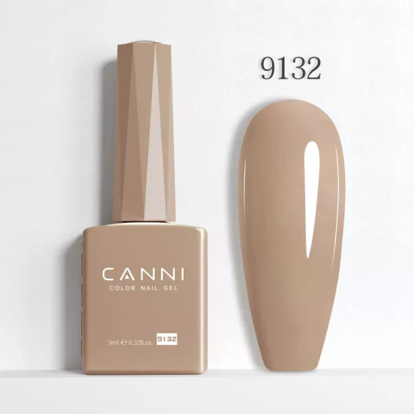 CANNI לק ג’ל 9 מ”ל HEMA FREE – גוון 9132 (ניוד קפוצ'ינו עמוק / Deep Cappuccino Nude)