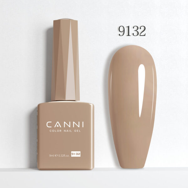 CANNI לק ג’ל 9 מ”ל HEMA FREE – גוון 9132 (ניוד קפוצ'ינו עמוק / Deep Cappuccino Nude)