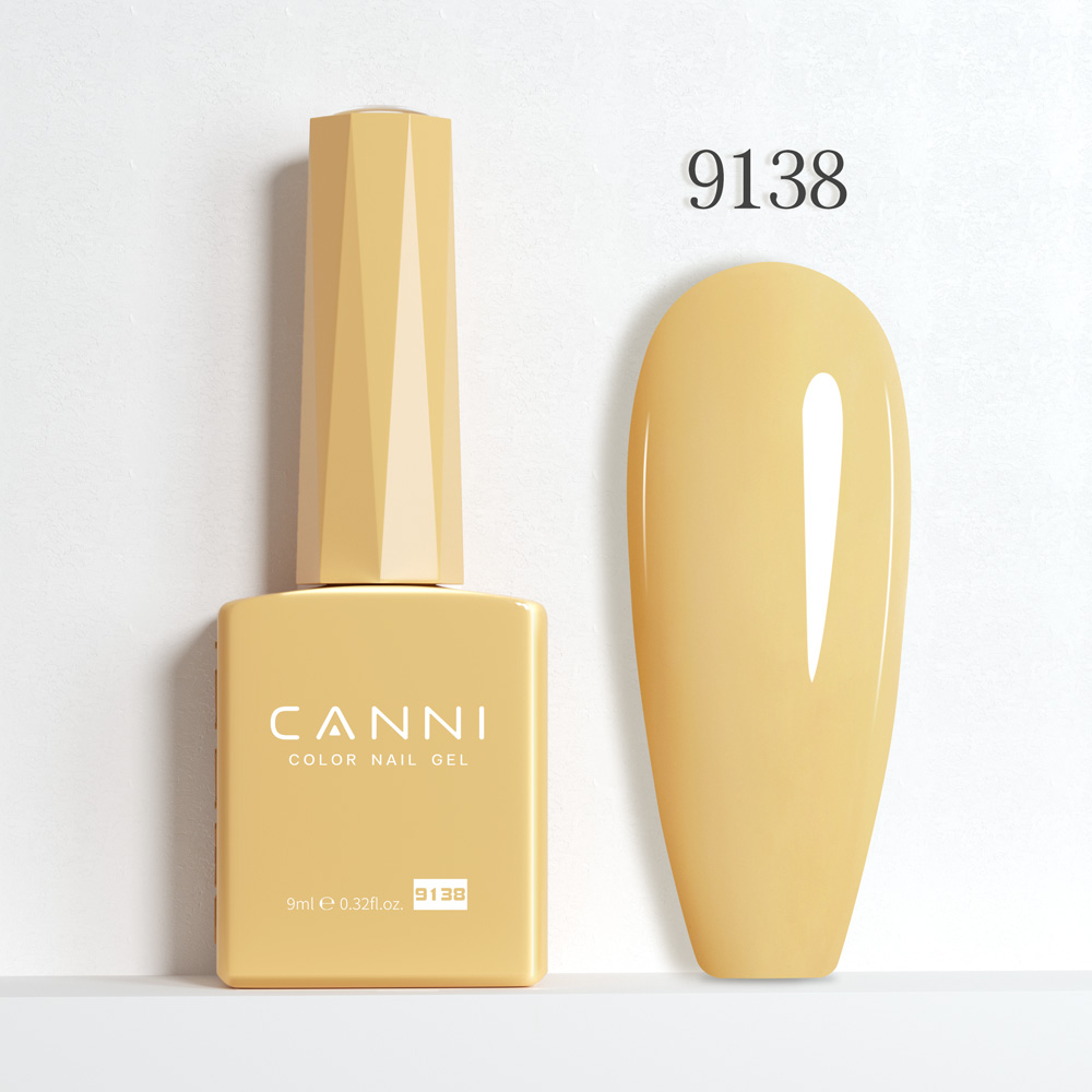 CANNI לק ג’ל 9 מ”ל HEMA FREE – גוון 9138 (צהוב פסטל קרמי / Creamy Pastel Yellow)