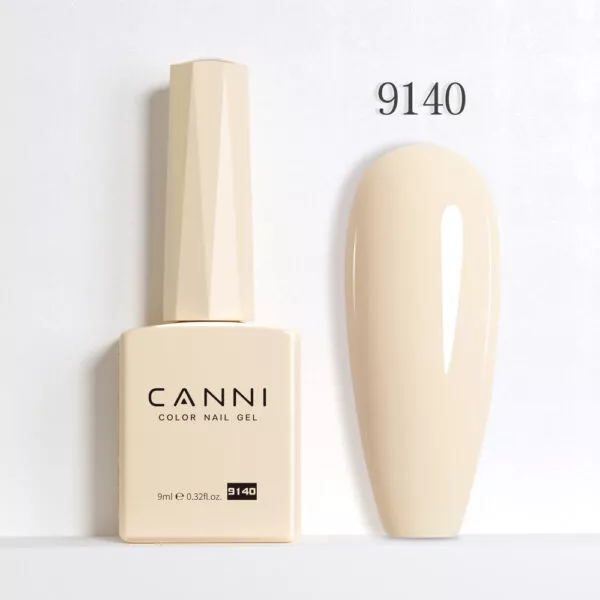 CANNI לק ג’ל 9 מ”ל HEMA FREE – גוון 9140 (ניוד שמנת חמימה / Warm Cream Nude)