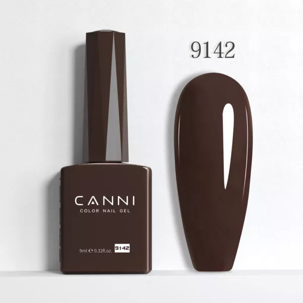 CANNI לק ג’ל 9 מ”ל HEMA FREE – גוון 9142 (חום שוקולד מריר עמוק / Deep Dark Chocolate)