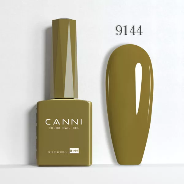 CANNI לק ג’ל 9 מ”ל HEMA FREE – גוון 9144 (חאקי זית חמים / Warm Olive Khaki)