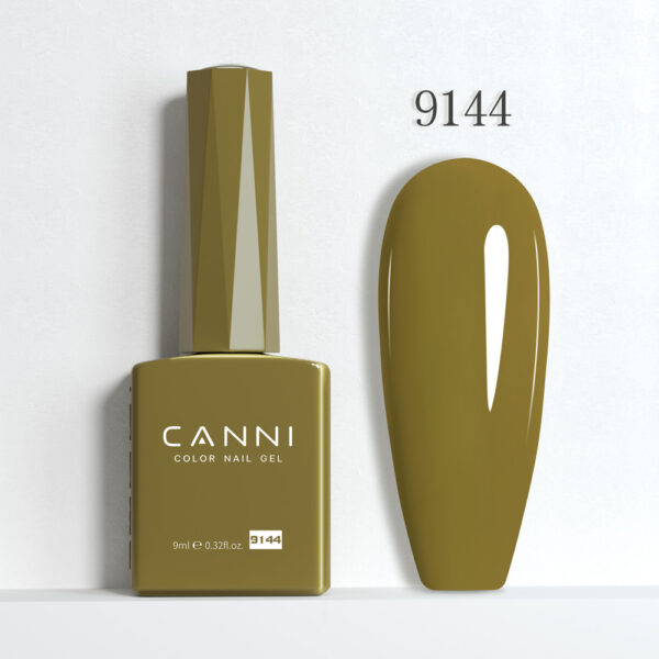 CANNI לק ג’ל 9 מ”ל HEMA FREE – גוון 9144 (חאקי זית חמים / Warm Olive Khaki)