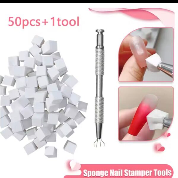 סט אומברה מקצועי – ידית אחיזה "טופסן" + 50 ספוגיות (Gradient Sponge Tool)