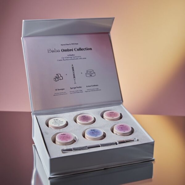 קיט אומברה 6 יח׳ בגוונים מדהימים עם ידית לתפיסת הספוג Buba